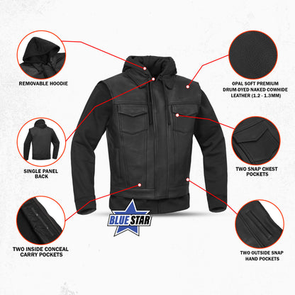 BSM5048 Lucent Noir Men's Leather Vest