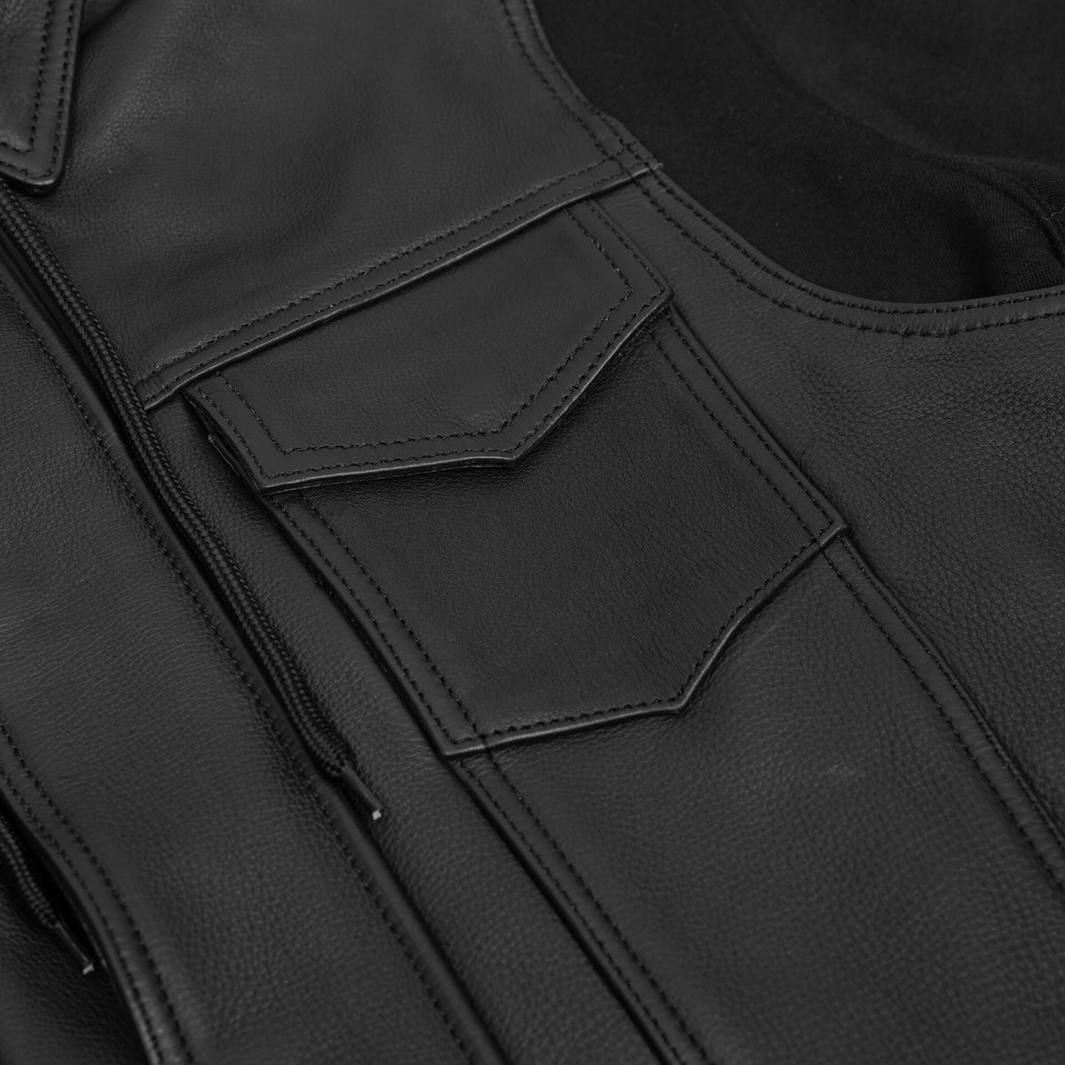 BSM5048 Lucent Noir Men's Leather Vest