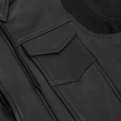 BSM5048 Lucent Noir Men's Leather Vest