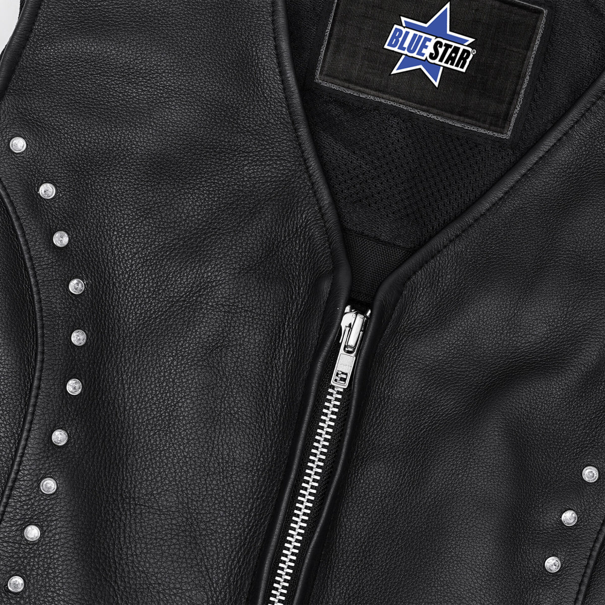 BSM4607 Women’s Studded Leather Motorcycle Vest