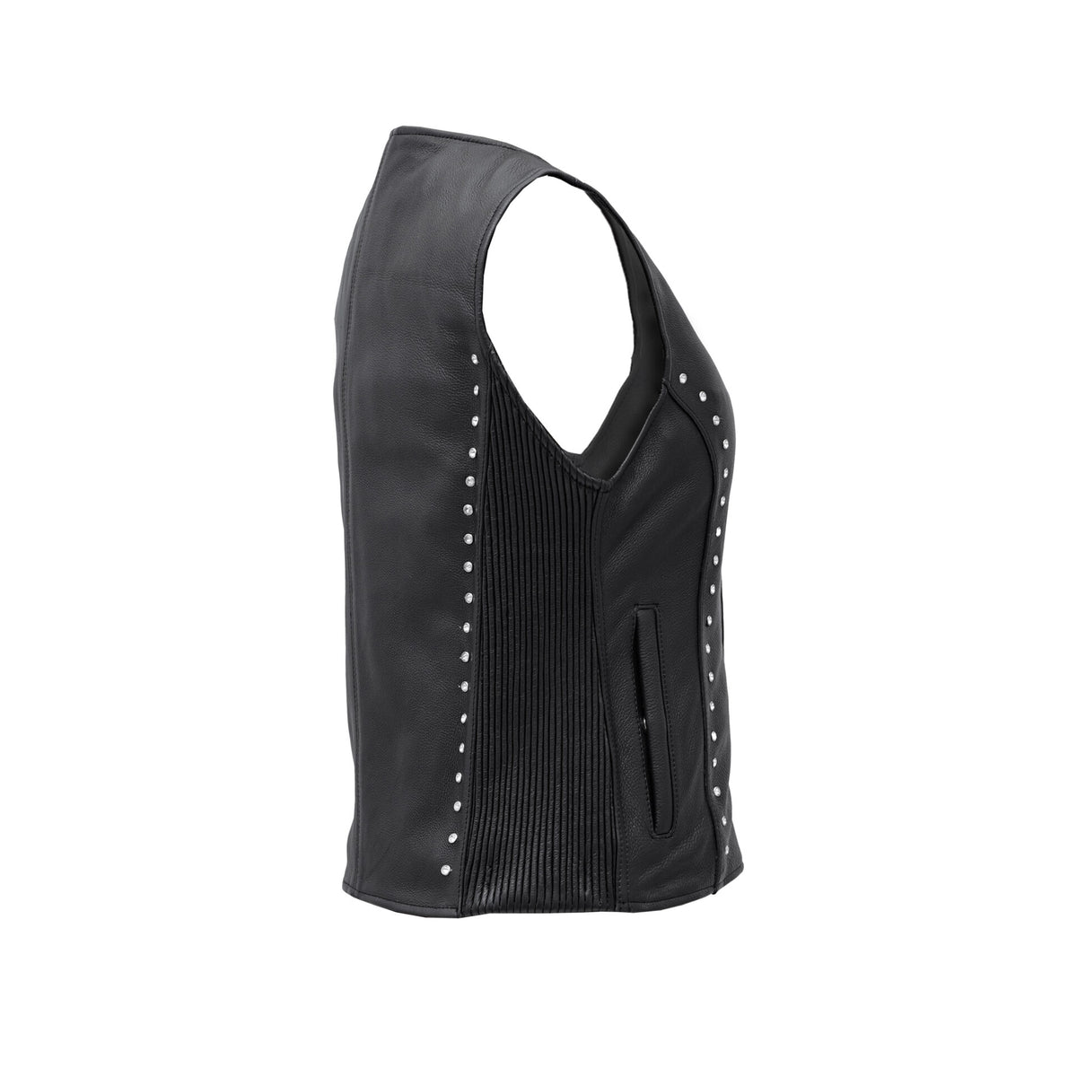 BSM4607 Women’s Studded Leather Motorcycle Vest