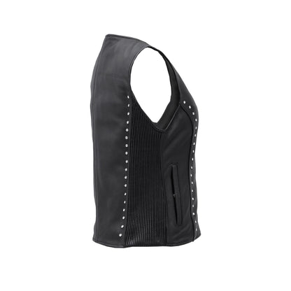 BSM4607 Women’s Studded Leather Motorcycle Vest