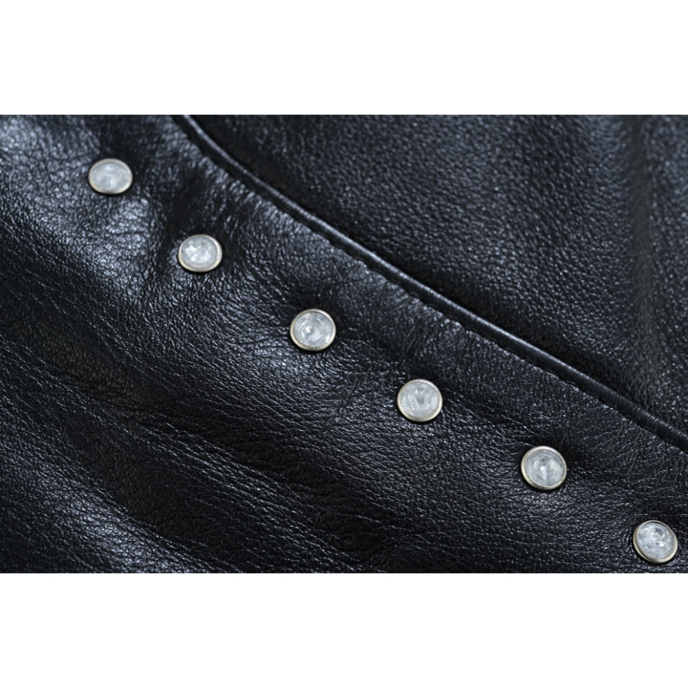 BSM4607 Women’s Studded Leather Motorcycle Vest