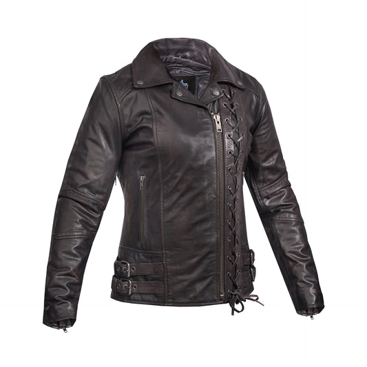 BSM5020 Black Pearl& Women's Fashion Leather Jacket