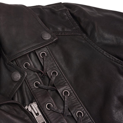 BSM5020 Black Pearl& Women's Fashion Leather Jacket