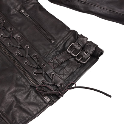 BSM5020 Black Pearl& Women's Fashion Leather Jacket