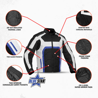 BSM4322 Chevy Glacier Men’s Motorcycle Textile jacket