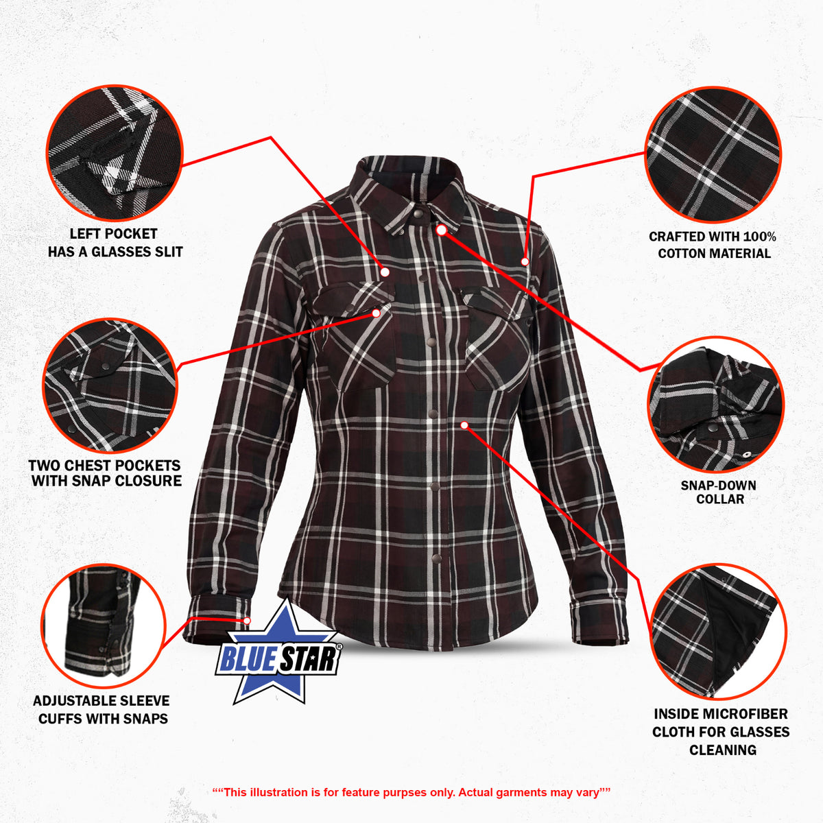 BSM4699 Emberwood Women’s Biker Shirt