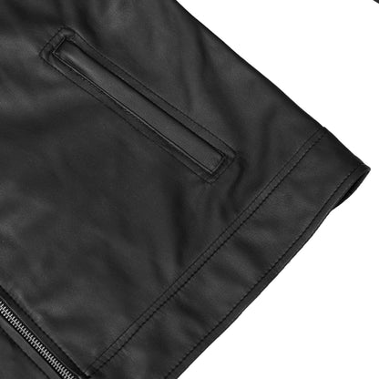 BSM4655 Night Bolt Men’s Faux Leather Motorcycle Jacket