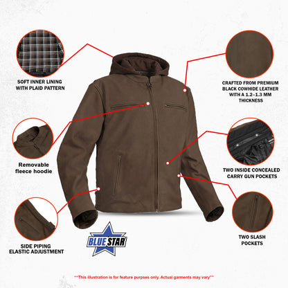 BSM4673 Rancher’s Edge - Men’s Leather Motorcycle Jacket