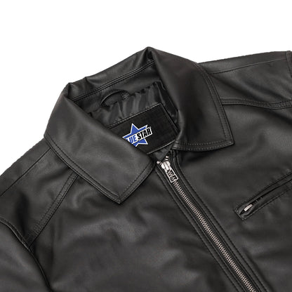 BSM4656 Jet Pace Men’s Faux Leather Motorcycle Jacket