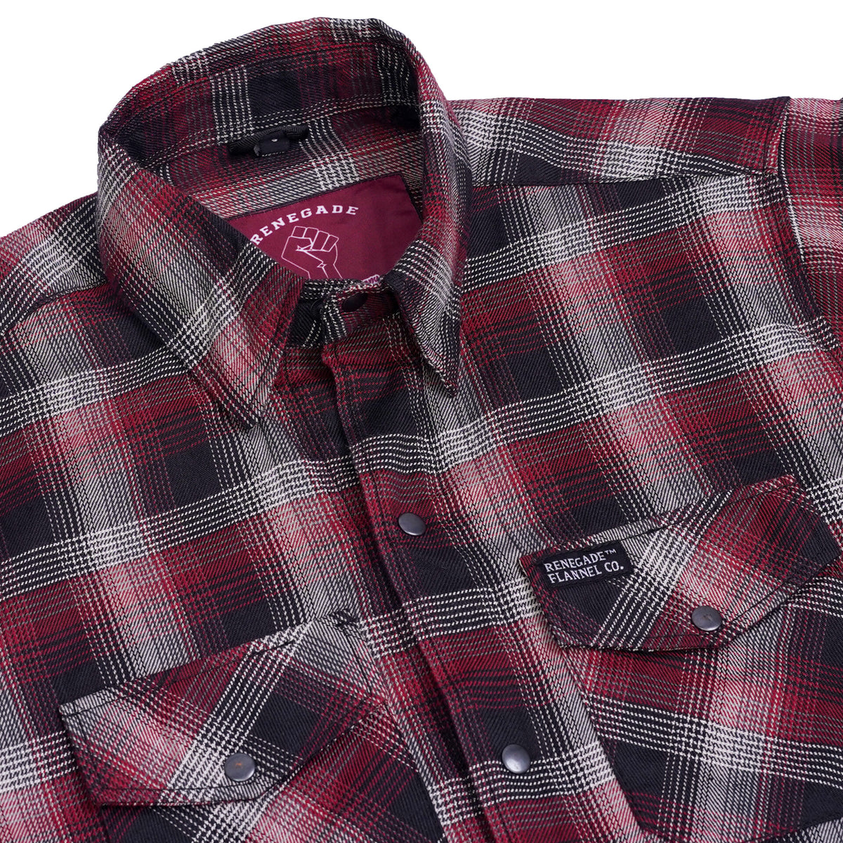 BSM4634 Riveter Men’s Maroon, Black, and White Flannel