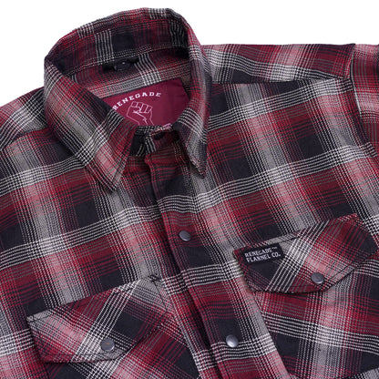 BSM4634 Riveter Men’s Maroon, Black, and White Flannel