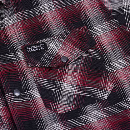 BSM4634 Riveter Men’s Maroon, Black, and White Flannel