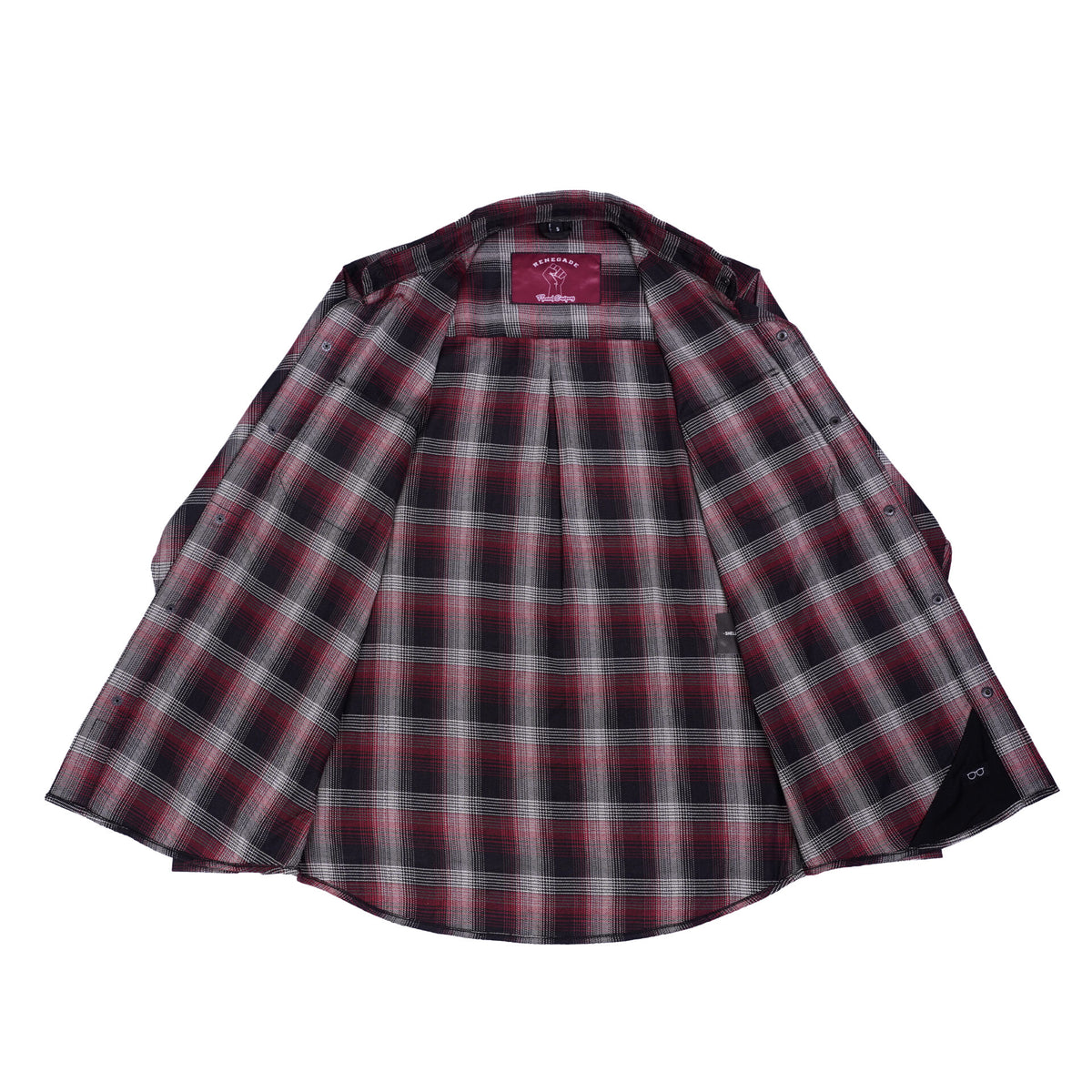 BSM4634 Riveter Men’s Maroon, Black, and White Flannel