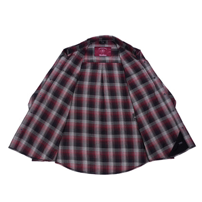BSM4634 Riveter Men’s Maroon, Black, and White Flannel