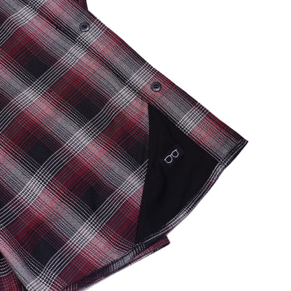 BSM4634 Riveter Men’s Maroon, Black, and White Flannel