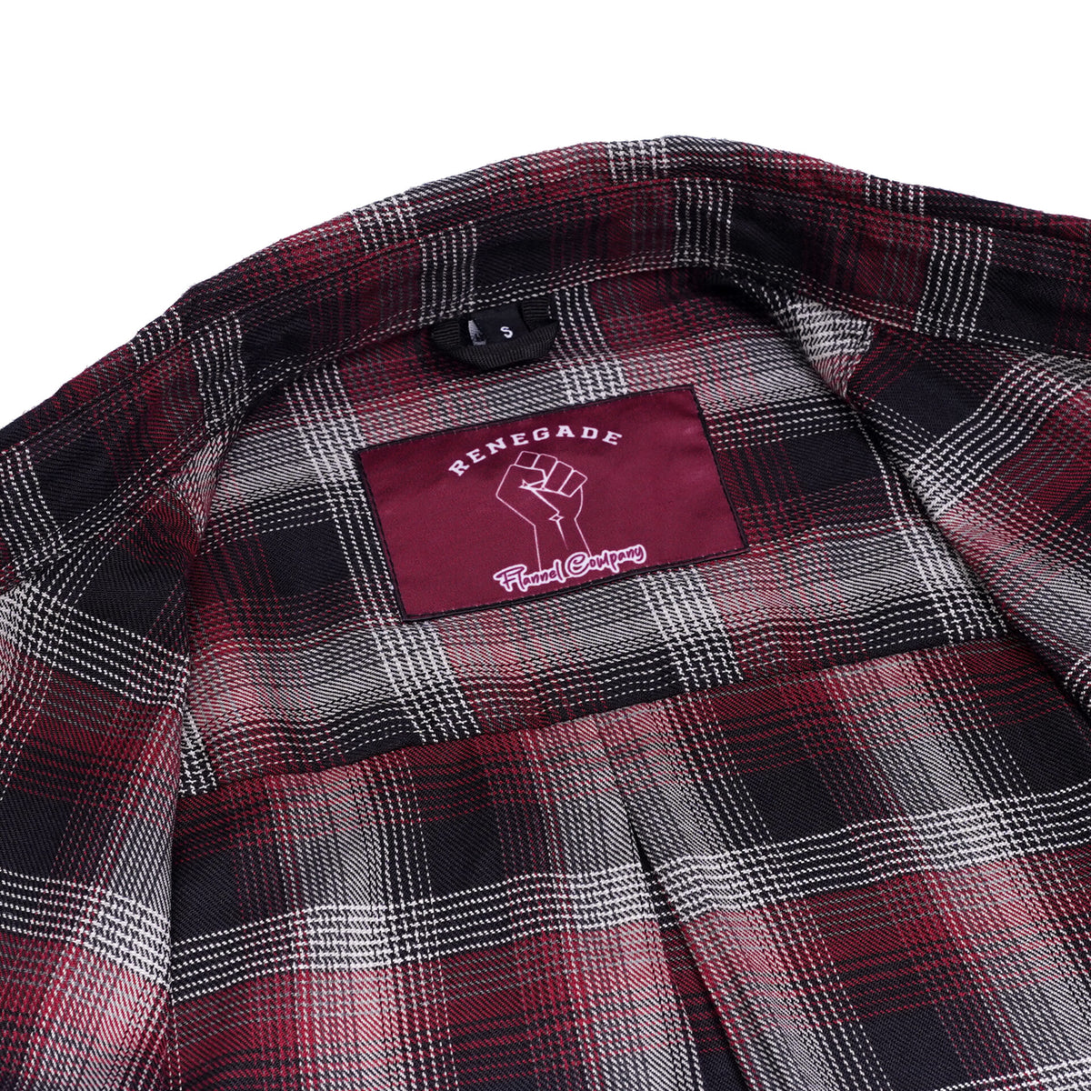 BSM4634 Riveter Men’s Maroon, Black, and White Flannel
