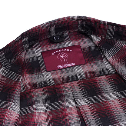BSM4634 Riveter Men’s Maroon, Black, and White Flannel