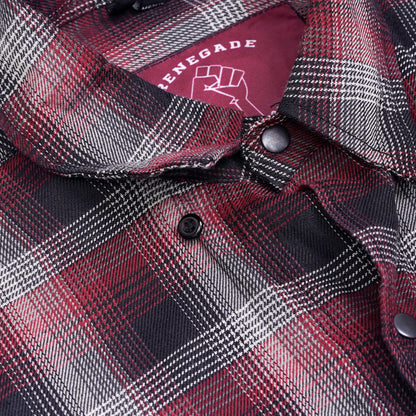 BSM4634 Riveter Men’s Maroon, Black, and White Flannel