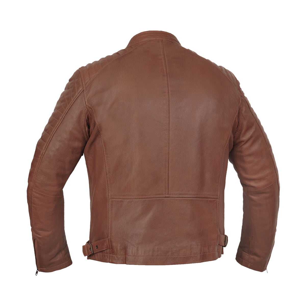 COPPER SLAYER MEN’S SHEEPSKIN LEATHER FASHION JACKET WITH SNAP BUTTON COLLAR