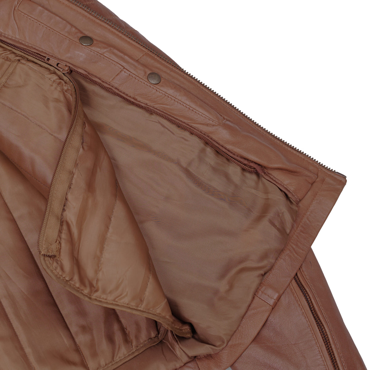 COPPER SLAYER MEN’S SHEEPSKIN LEATHER FASHION JACKET WITH SNAP BUTTON COLLAR
