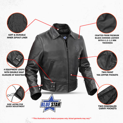 BSM4648 Iron Warrior Men’s Leather Motorcycle Jacket