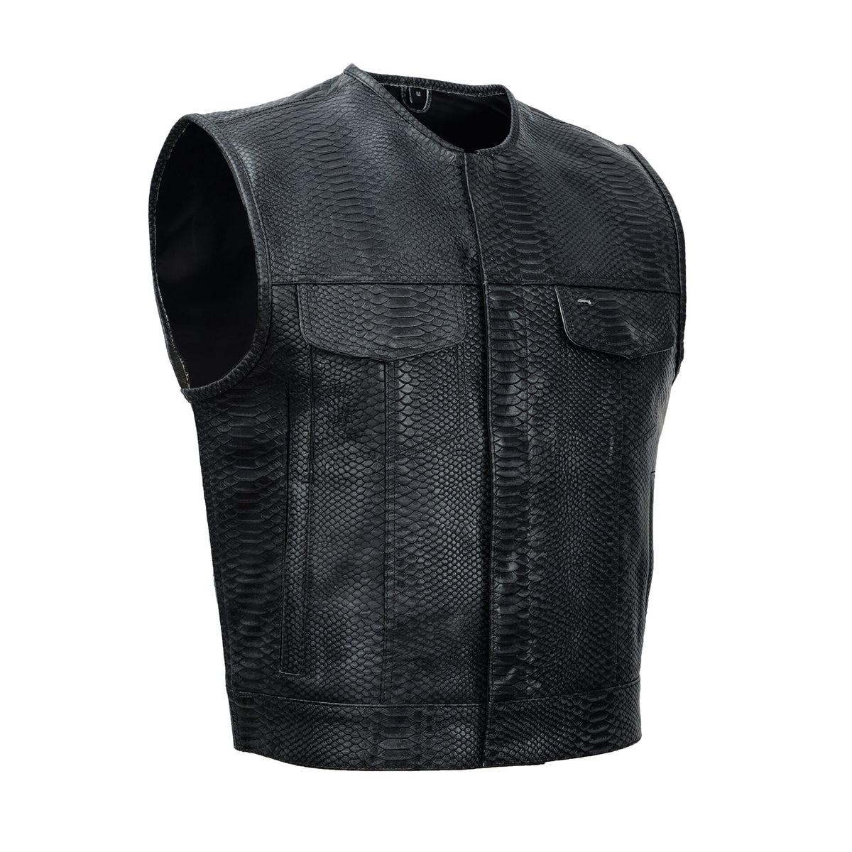 BSM4619 Leather Fang Men's Leather Vest