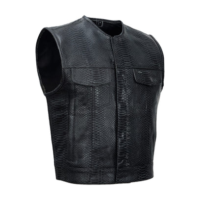 BSM4619 Leather Fang Men's Leather Vest