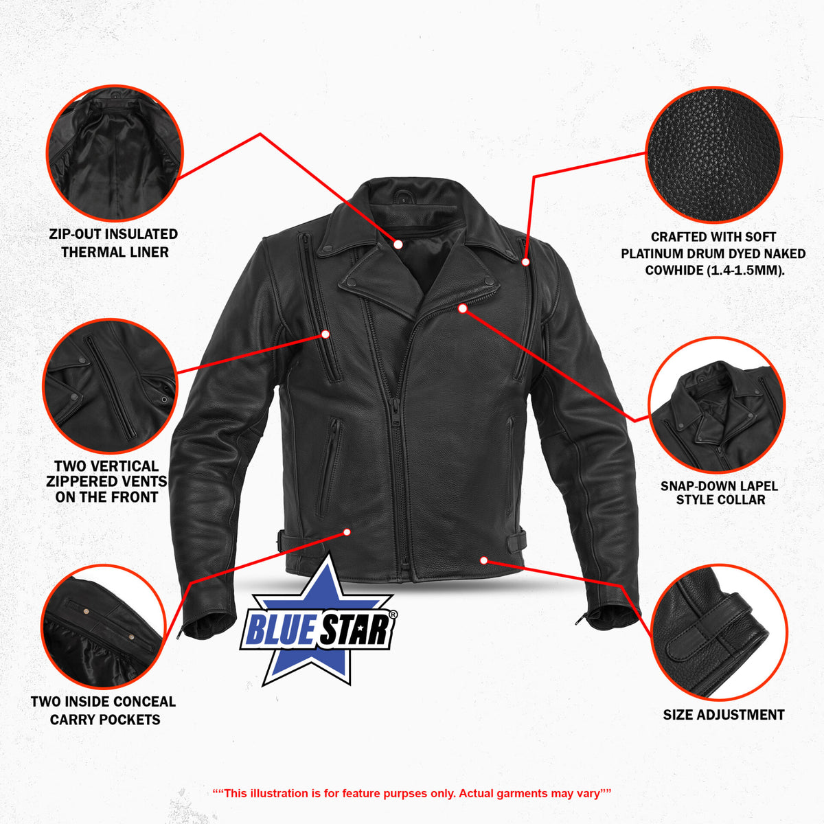 BSM4694 Dark Nova Leather Motorcycle Jacket