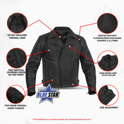 BSM4694 Dark Nova Leather Motorcycle Jacket