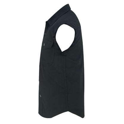 BSM1579 Men’s Black Lightweight Sleeveless Denim Shirt
