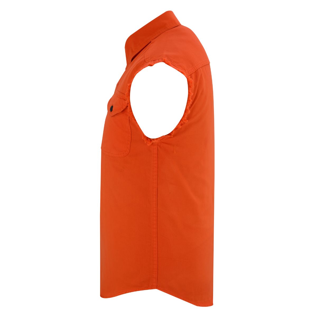 BSM1578 Men’s Orange Lightweight Sleeveless Denim Shirt