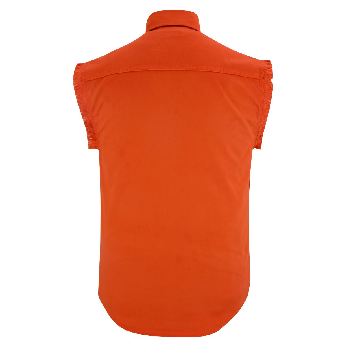 BSM1578 Men’s Orange Lightweight Sleeveless Denim Shirt