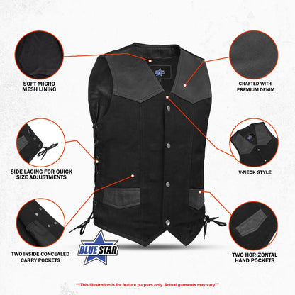 BSM00902 Maison Men’s Motorcycle Vest
