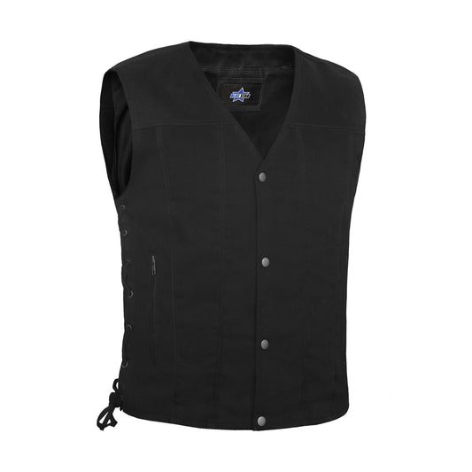BSM1542 Men's Single Back Panel Concealed Carry Denim Vest