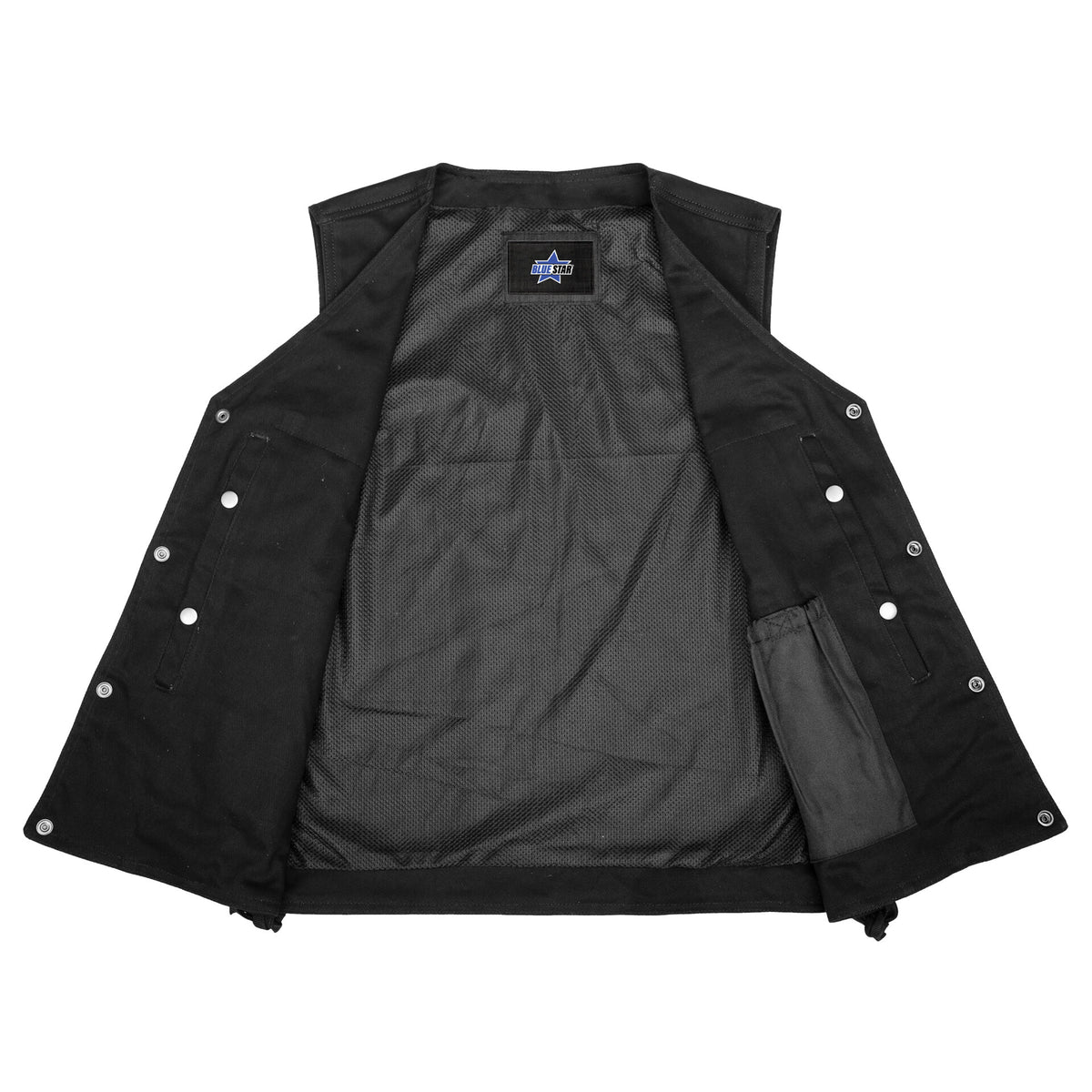 BSM1542 Men's Single Back Panel Concealed Carry Denim Vest