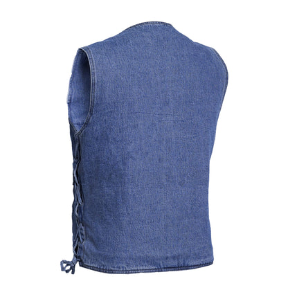 BSM1555 Men's Single Back Panel Concealed Carry Denim Vest