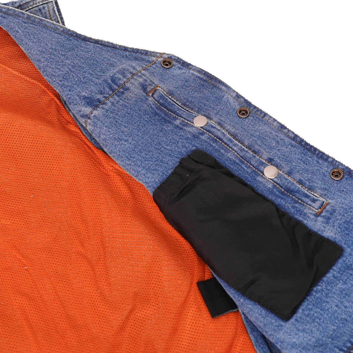 BSM1555 Men's Single Back Panel Concealed Carry Denim Vest