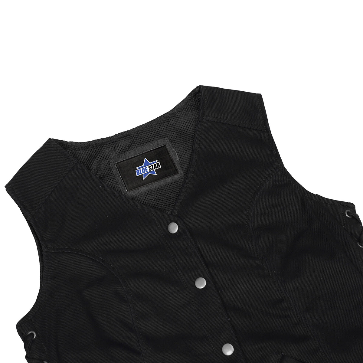 BSM2534 Women's Denim Longer Body &frac34; Vest - Side Laces