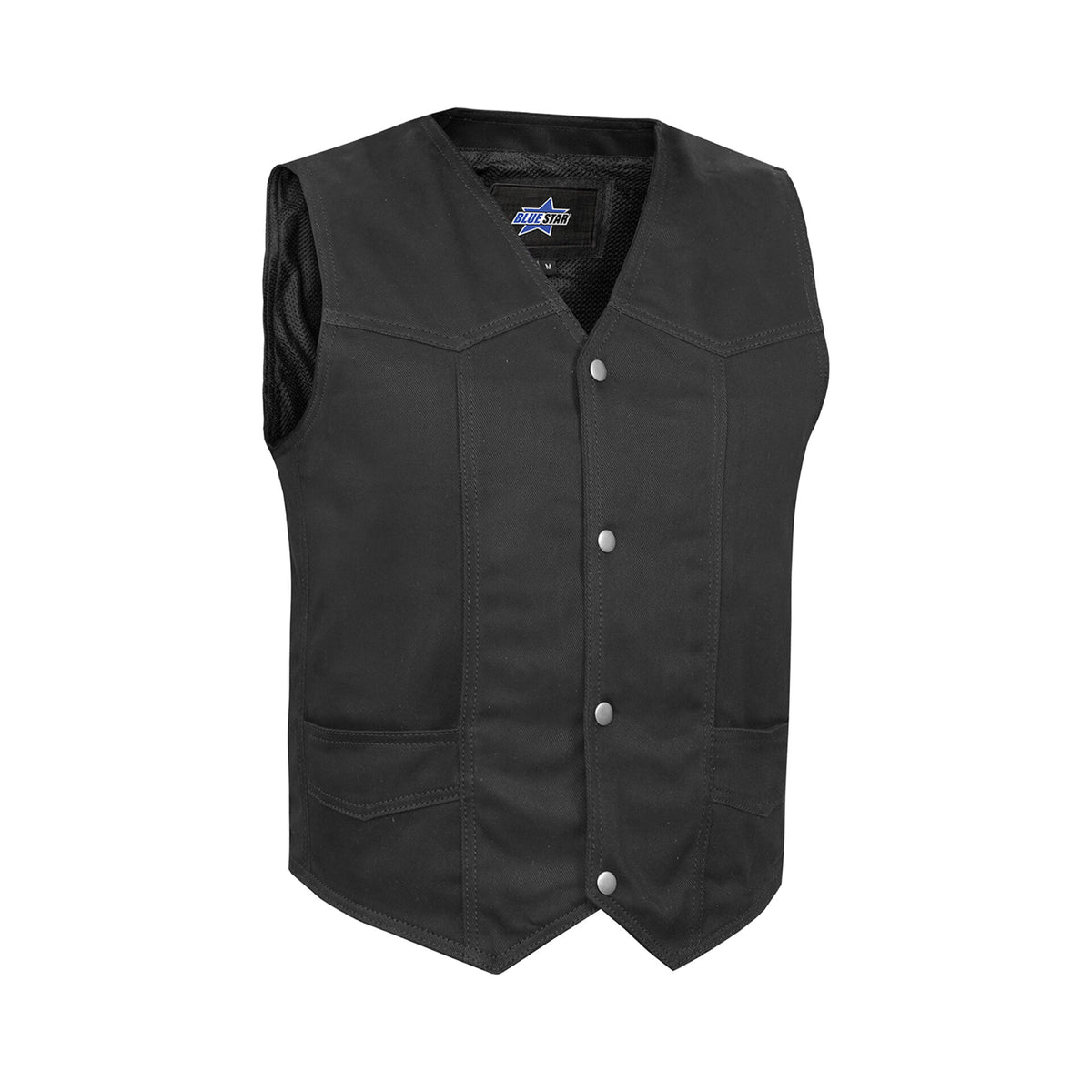 BSM1560 Men's Traditional Denim Vest with Plain Sides