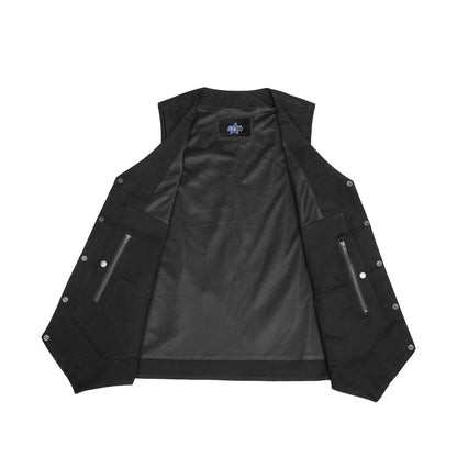 BSM1575 Men's Ten Pocket Denim Utility Vest - TALL