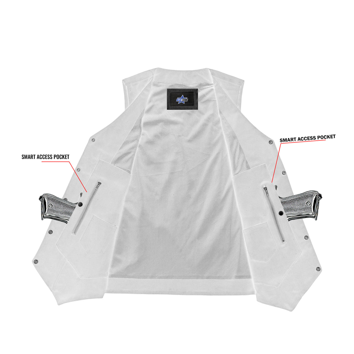 BSM1575 Men's Ten Pocket Denim Utility Vest - TALL