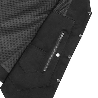 BSM1575 Men's Ten Pocket Denim Utility Vest - TALL