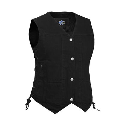 BSM2550 Women's 6 Pocket Denim Utility Vest - Black