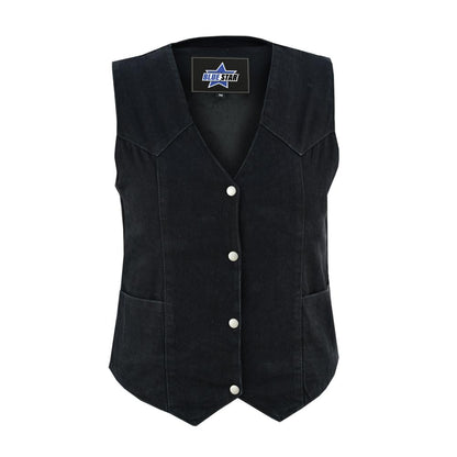 BSM4595 Women's Denim Classic Plain Sides Vest