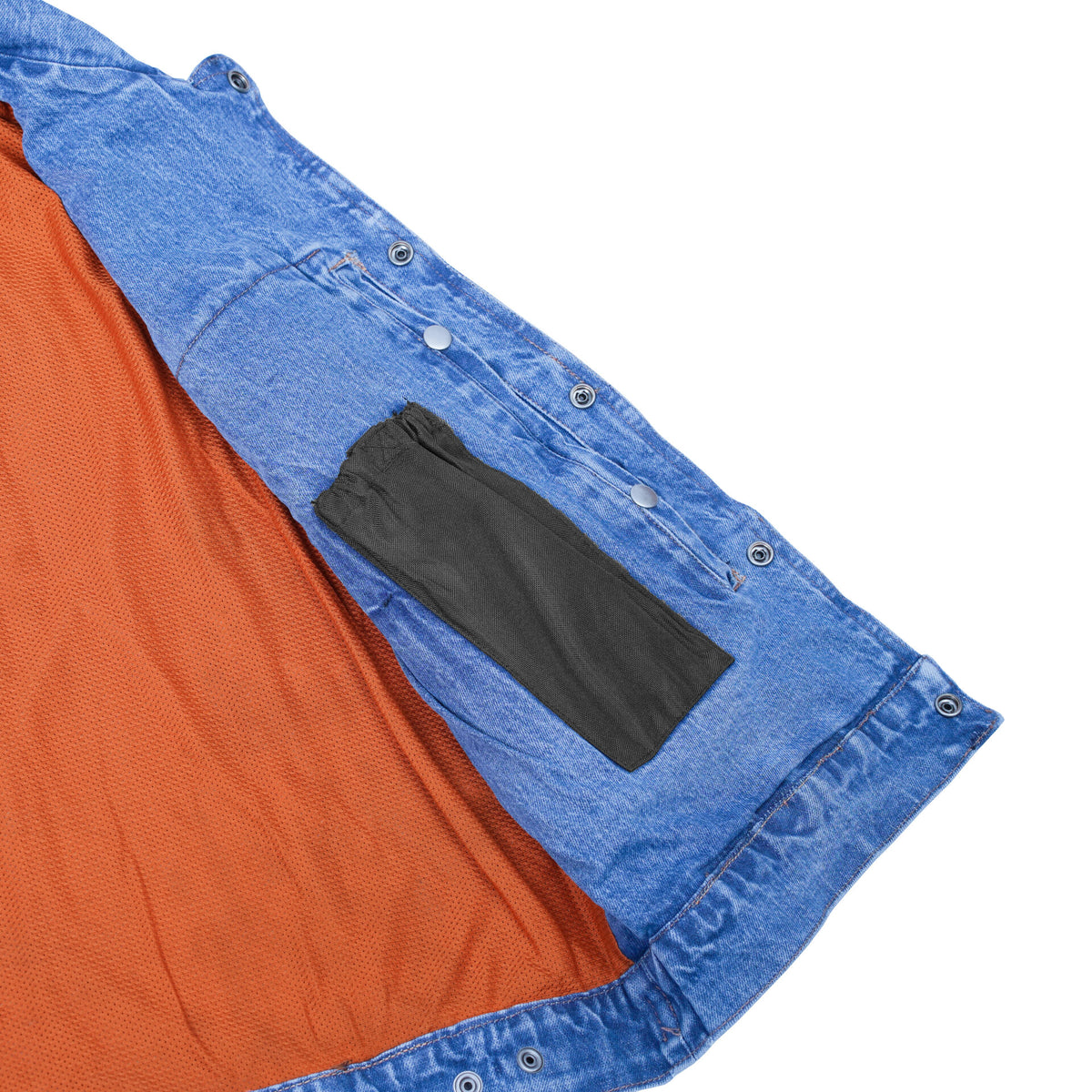 BSM1569 Snap Front Denim Vest- Blue