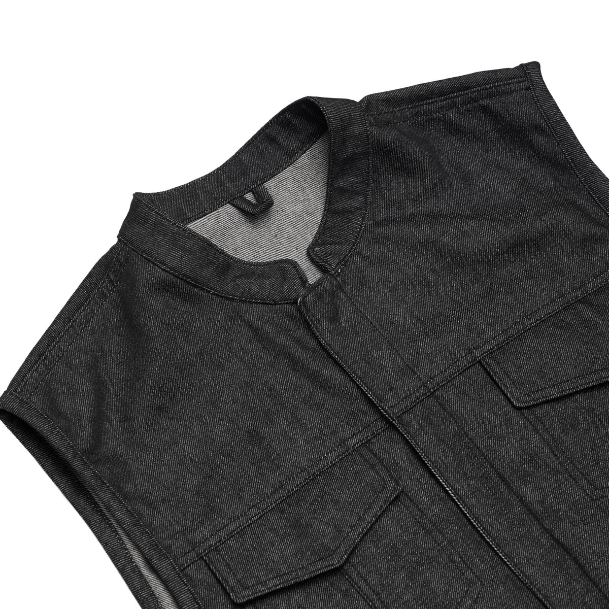 BSM1564 Men's Rough Rub-Off Raw Finish Denim Vest