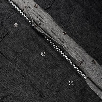BSM1564 Men's Rough Rub-Off Raw Finish Denim Vest
