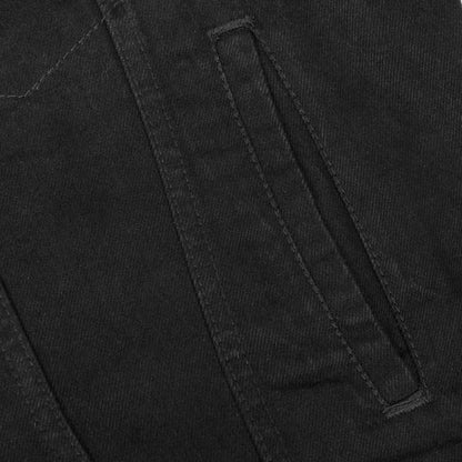 BSM1512 Snap/Zipper Front Denim Vest- Black